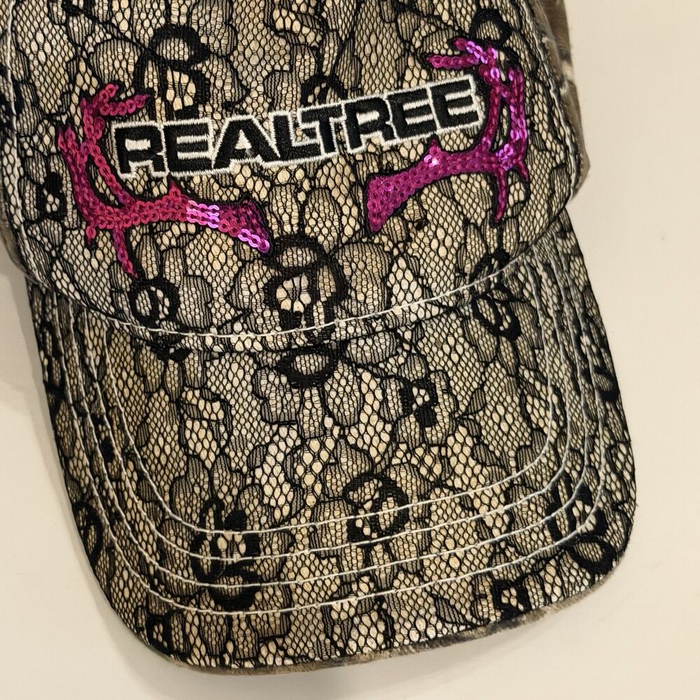 Realtree Hat Strapback Cap Womens Pink Camo Hunting Sequins Outdoor